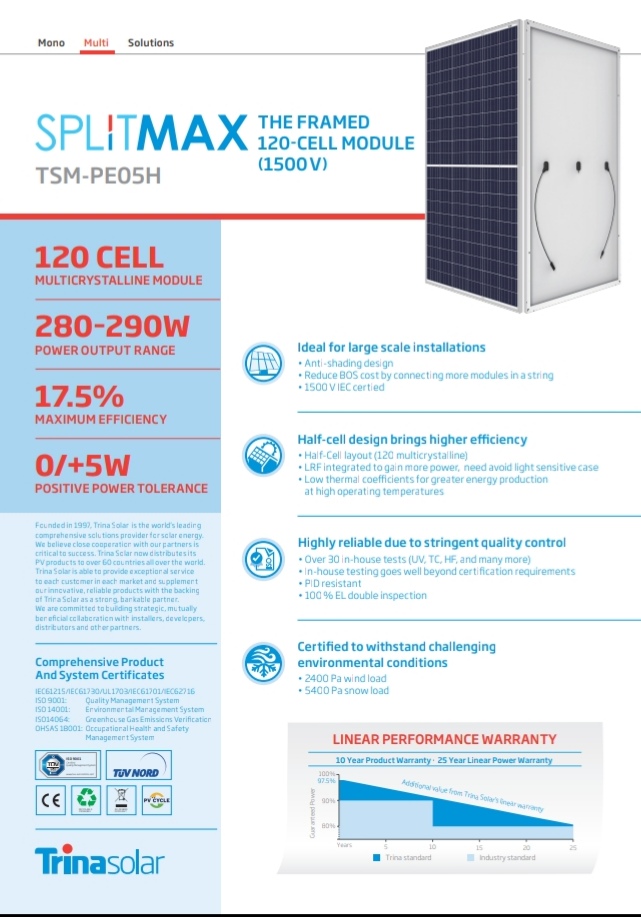 Trina solar TSM-280  PE05H